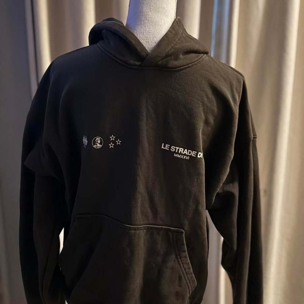 H&M Oversized Fit Graphic Hoodie Size M Washed Brown